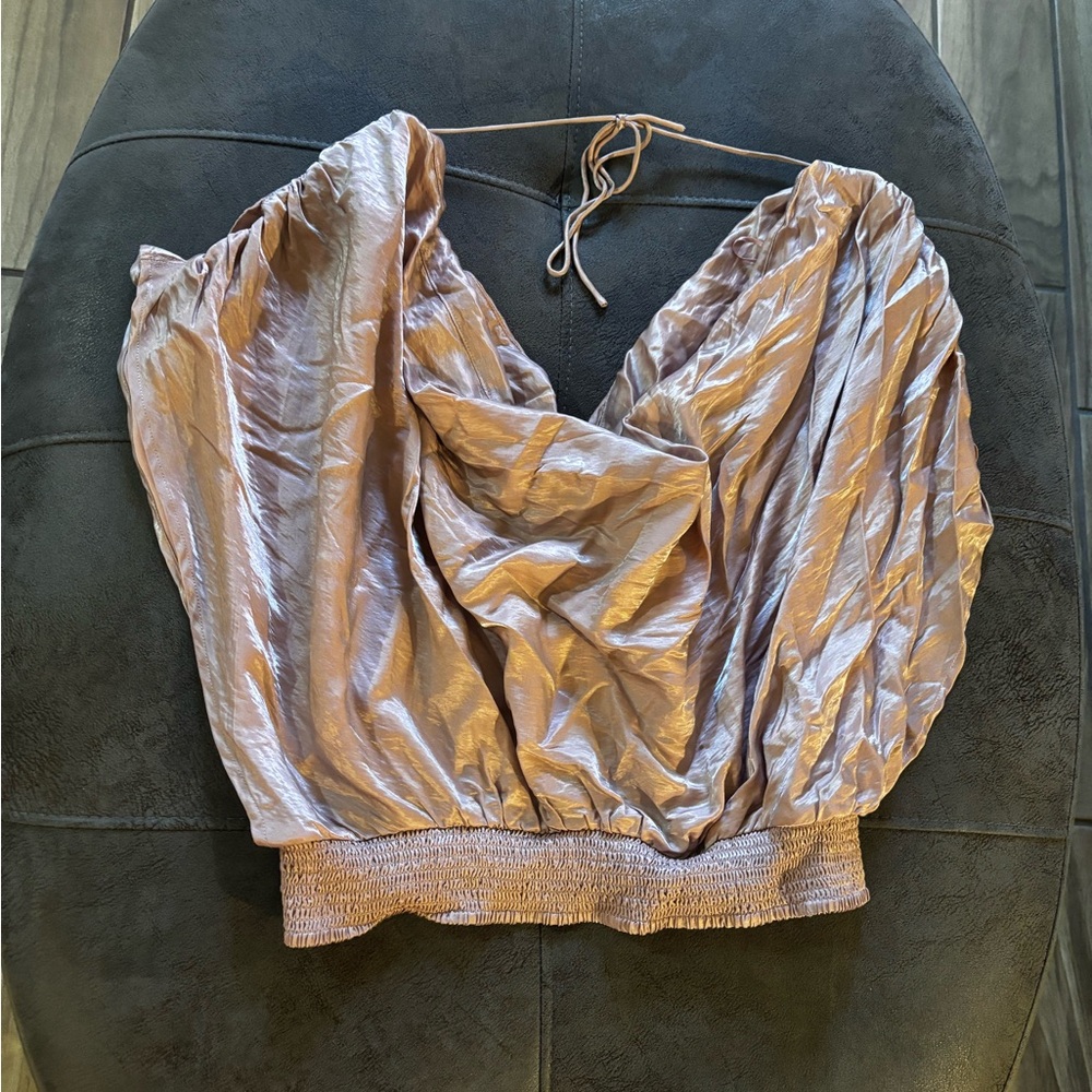 Free People Shimmering Blouse in Light Purple